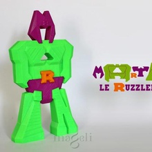 ruzzlebot martin gioco robot lettera puzzle 3d print model - Mito3D