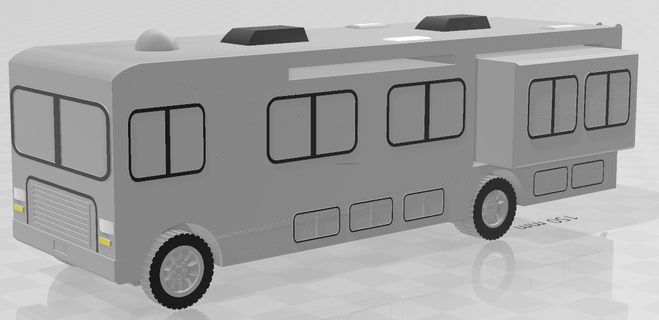 rv w slide & awning motorhome class camper 3d print model - Mito3D