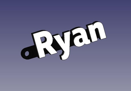 Ryan porte clés Nom 3d print model - Mito3D