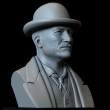 rycroft philo philostrate orlando bloom carnival row - 200mm tall art sidnaique 3dprintable portrait detail likeness bust fanart character show tv carnivalrow 3d print model - Mito3D