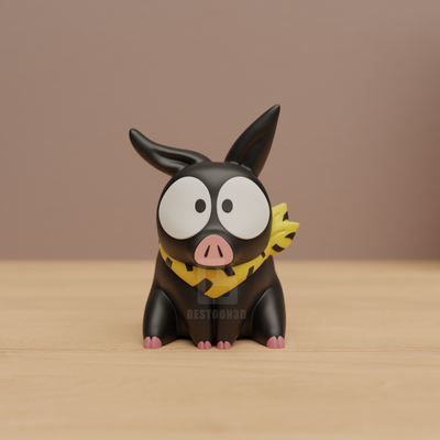 ryoga pig - ranma 1 2 separated by colors art chibi cute kawaii form anime desktop desk pieces 3mf 3d print model - Mito3D