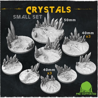 rystals small set - wargame bases & toppers 20 topper jewelry base cave rystal 3d print model - Mito3D