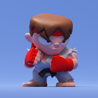 Ryu rua lutador chun li snes retro jogos vídeo chibi fofa Diversão estatueta escultura Nintendo legal 3d print model - Mito3D