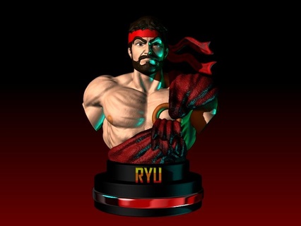 ryu bust street fighter ryu game street fighter player game vs bust bust gamer fight sega play station  3d print model - Mito3D
