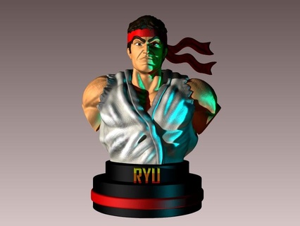 ryu bust street fighters ryu game street fighter player game vs bust bust gamer fight sega play station  3d print model - Mito3D