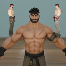 ryu fortnite skin t-pose rigging vr ar low-poly 3d model game gaming battle royale gamer tpose poly gameplay epic games rigged steet 3d print model - Mito3D