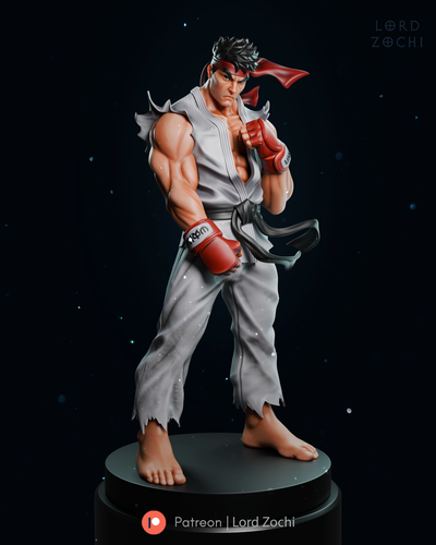 ryu rue combattant art capcom stl 3dprinting 3d print model - Mito3D