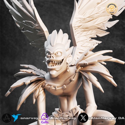 ryuk muerte rico arte nota estatua figura anime manga listo ligero 3d print model - Mito3D