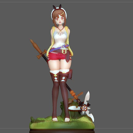 ryza atelier statue game character cute pretty girl anime 3d print model 3D print model - Mito3D