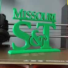 s&t logosu missouri Üniversitesi bilim teknoloji sanat Üni okul okullar matematik mühendislik kök tech dekorasyon raf masa üniversite logo t & s 3d print model - Mito3D