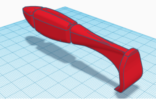 s paddle mestre + mofo softbait poleiro graves pique atrair pescaria 3d isca 3d print model - Mito3D