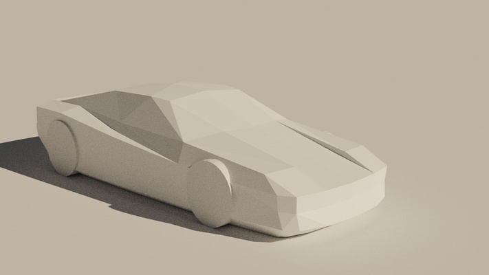 s12 - tiny satisfying lowpoly sportscar inspired by ferrari testarossa 512 poly car toy architecture scale model railway trainset monopoly 3d print model - Mito3D