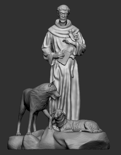 s o francisco de assis st francis catholic catolic animals animais protetor protector 3d print model - Mito3D