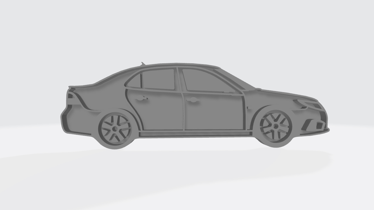 saab 9 3 ng Plätzchen Cutter Silhouette 3D print model - Mito3D