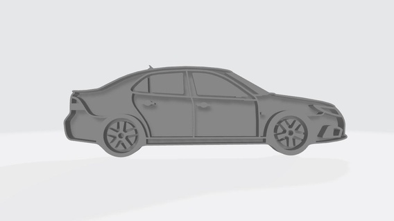 saab 9 3 ng biscuit coupeur silhouette 3d print model - Mito3D