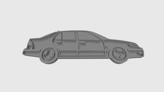 saab 9-5 og cookie cutter silhouette 3d print model - Mito3D