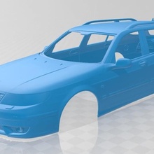 saab 9-5 wagon aero 2005 yazdırılabilir vücut araba oyun miniz tamiya hobi kontrol radyo rc kabuk scalextric yuvası vagon 3d print model - Mito3D