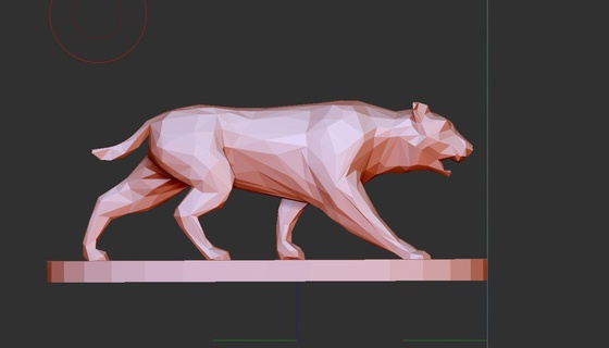 saber-toothed cat poly model Art animal lion low art download figurine printer kitty miniature leo lioness tiger 3d print model - Mito3D
