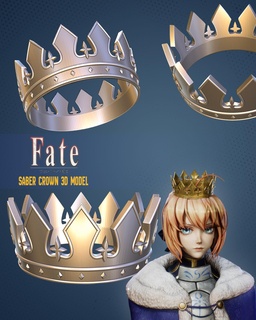 saber artoria crown - fate stay night cosplay 3d print model - Mito3D