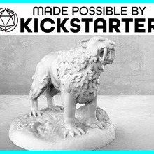 saber tooth tiger - action pose tabletop miniature game animal dnd dungeon familiar fantasy gaming mini pathfinder rpg set toy wargaming 3d print model - Mito3D