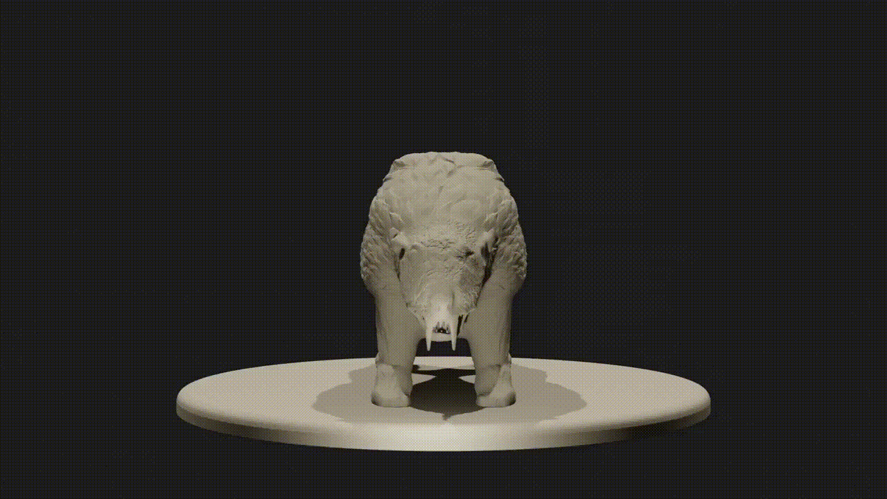 sabertooth saber-toothed tiger saber-tooth warg wolf scar d&d monster sculpture gaming model 3D print model - Mito3D