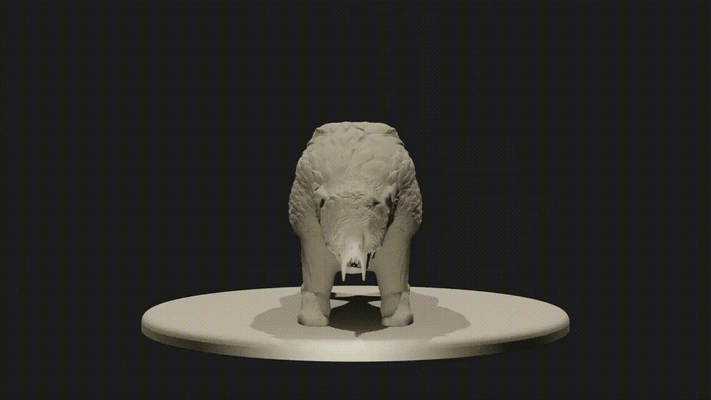 sabertooth saber-toothed tiger saber-tooth warg wolf scar d&d monster sculpture gaming model 3d print model - Mito3D