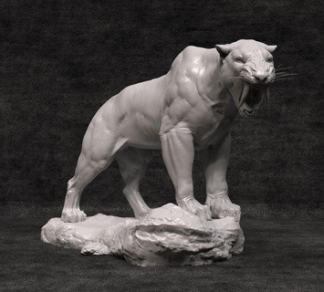 Säbelzahn Fantasie Tier Spielzeug Kreatur Tiger katzenartig Löwe Smilodon Katze 3d print model - Mito3D