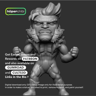 sabretooth spiel wunder schurke mutant men feind aktion zahl 3d drucken ventilator kunst sammlerstücke wild huper3d 3d print model - Mito3D