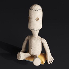 sackboy highpoly a arte boneca o saco de papel alta definição pedaço pano 3d print model - Mito3D