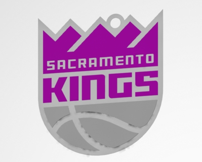 Sacramento re portachiavi design sacramentokings kingsllavero 3dprinted nba pallacanestro 3d print model - Mito3D