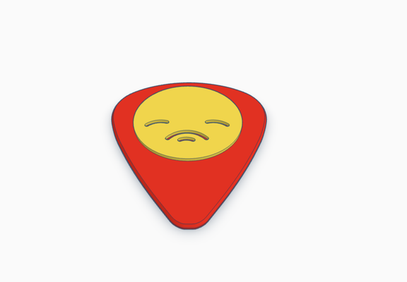 sad emoji guitar bass electric acoustic pick instrument music rock classical pickcard band group collection card 3d print model - Mito3D