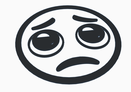 triste viso emoji logo pianto bambino simbolo 3d print model - Mito3D
