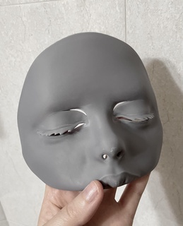sad half face mask anime horror cosplay cute life size 3d print model - Mito3D