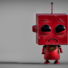 triste personnage robot mignonne original art jouet facile impression 3d print model - Mito3D