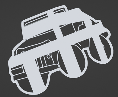 Safari Jeep Plätzchen Cutter Karikatur 3d print model - Mito3D