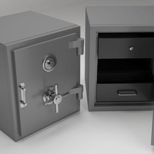seguro armário dinheiro fechadura banco depósito metal segurança cofre ferro pobre moeda dólar 3d print model - Mito3D