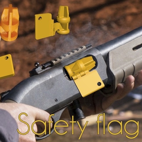 safety flag various shotgun 3d print design 12 gauge security 3D print model - Mito3D
