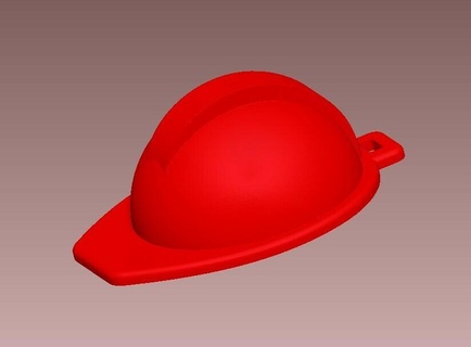 safety helmet key ring industrial hull security industry keychain 3d print model - Mito3D