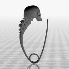 safetypin skull reinforced version jewelry 3d print model - Mito3D