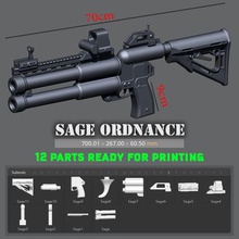 sage ordnance deuce gun game assault rifle accessories pistol weapon army toys shortgun cosplay 3d print model - Mito3D