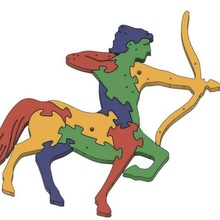 Sagittario arciere seghetto alternativo stella cartello giocattolo arte segno zodiacale 3d print model - Mito3D