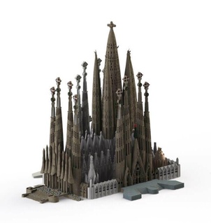 Sagrada Familia tamamlayınız barcelona mimari bina tanınmış gotik kule kilise Avrupa kale ispanya Scantheworld katedral dönüm noktası mimar bazilika catalunya Gaudi Katalonya catedral espa taramak dünya 3d print model - Mito3D