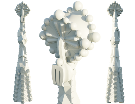 sagrada familia torre gaudi barcellona catalogna spagna 3d print model - Mito3D