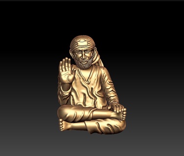 Saibaba sarkık şirdi sai Baba baba gold pendent madalyon 3d print model - Mito3D