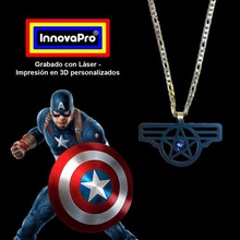 said captain america jewelry shield logo man super hero keychain key ring necklace pendant dc comics marvel retro 3d print model - Mito3D