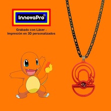said charmander jewelry pokemon retro pendant necklace key ring keychain super logo nintendo nes 3d print model - Mito3D