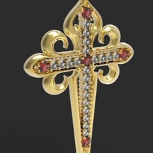 disse cruz de santiago jóias pingente a 3d print model - Mito3D