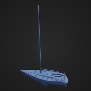 velero 2 vela barco yate embarcación agua mar Oceano motor 3d print model - Mito3D