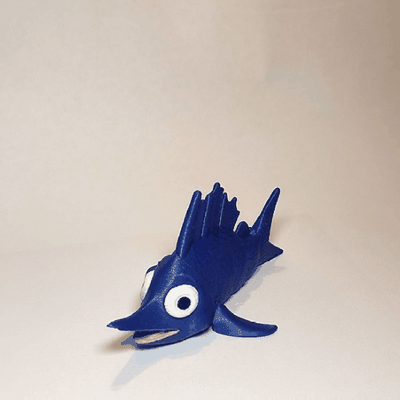 sailfish happy fish flexi articulated toy swordfish marlin on-site printing cute 3d print model - Mito3D