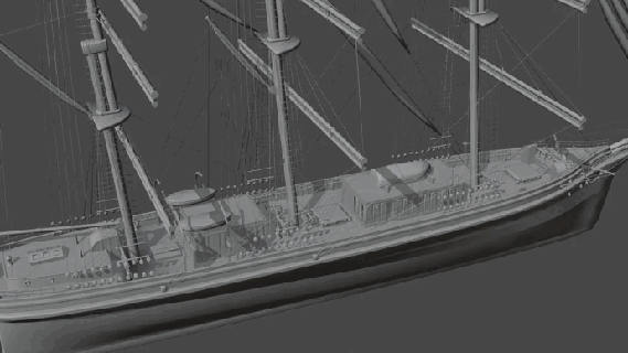 sailing boat galleon ship high poly asset 3d print model - Mito3D